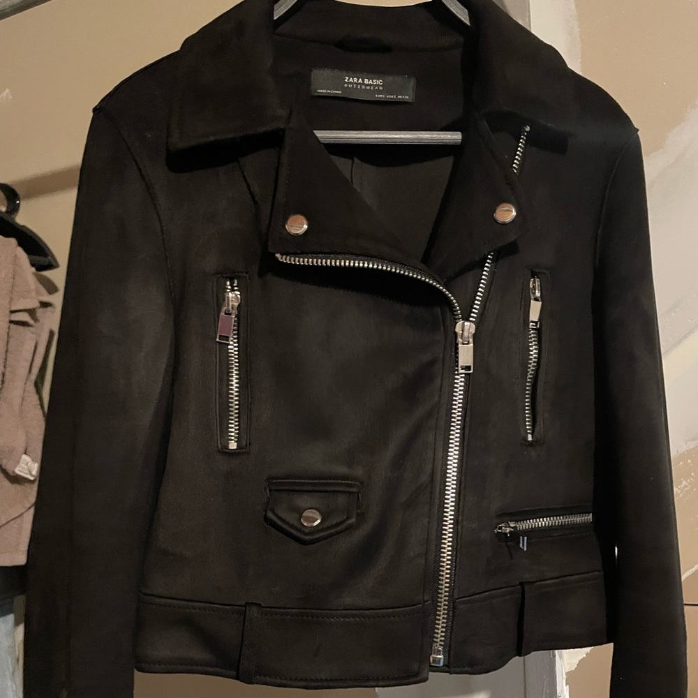 ZARA basic Suede Biker Jacket